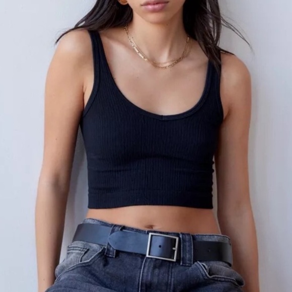 Urban Outfitters Tops - Out From Under Black Drew Seamless Ribbed Cropped Tank Top